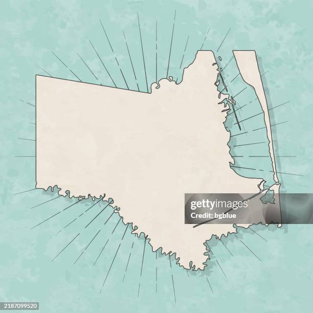 Cameron County Texas Map In Retro Vintage Style Old Textured Paper, Stockfoto