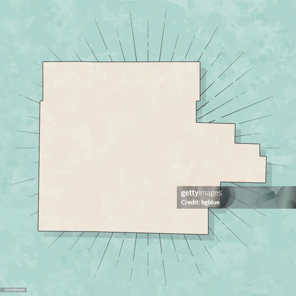 Garland County, Arkansas. Map in retro vintage style - Old textured paper