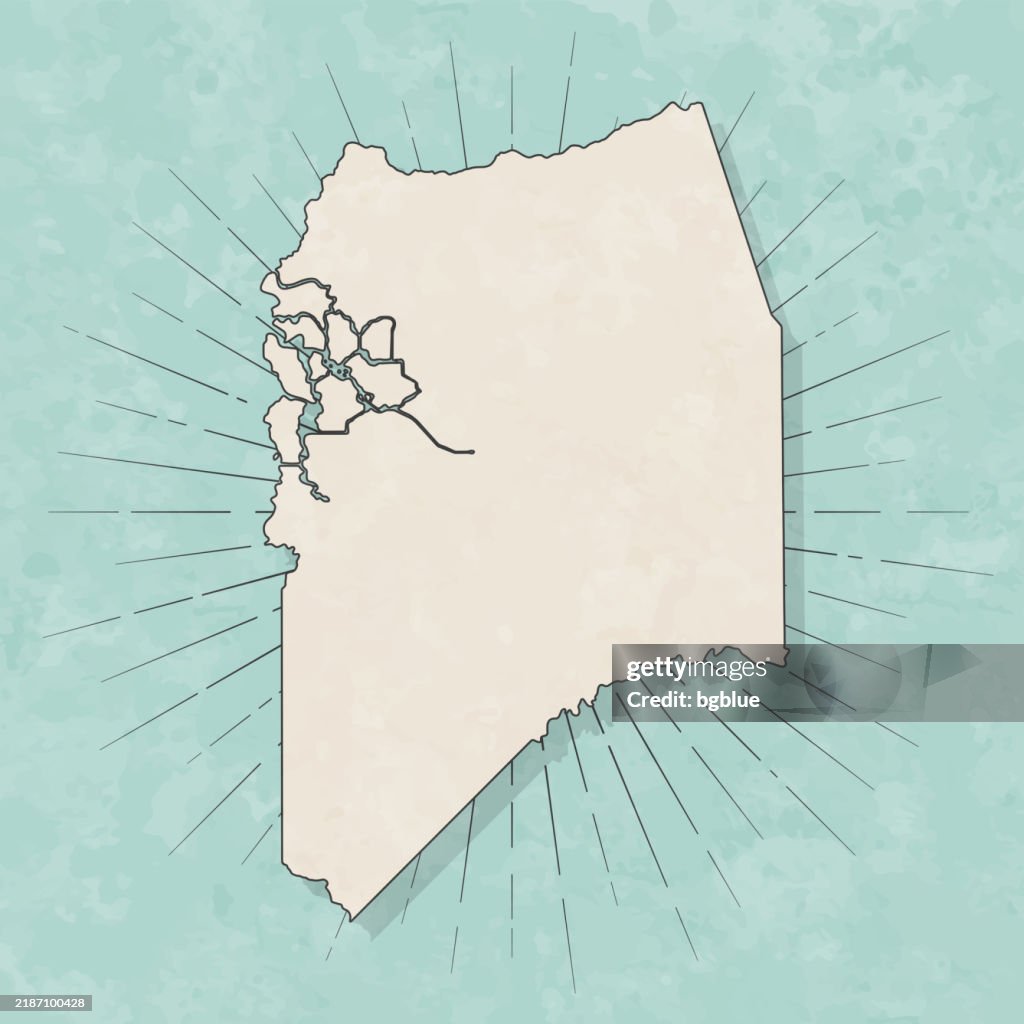 San Joaquin County, California. Map in retro vintage style - Old textured paper