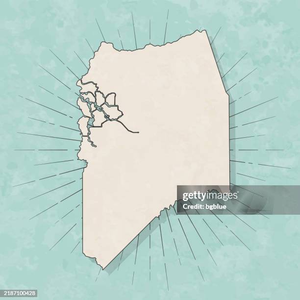 san joaquin county, california. map in retro vintage style - old textured paper - stockton california stock illustrations