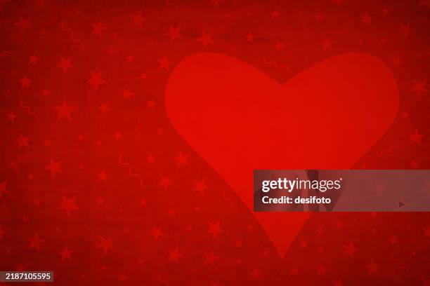 dark red maroon starry celebration festive grunge textured blank background with one big faint faded heart, many small stars as label swirls and confetti as watermark all over horizontal christmas, new year, birthday party backdrop, cartoon wrapping paper - small medium large stock illustrations