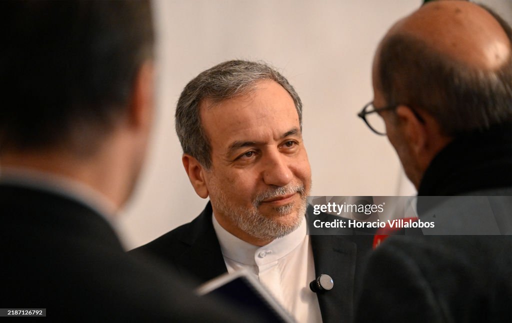 Iranian Foreign Minister At Press Briefing In Lisbon