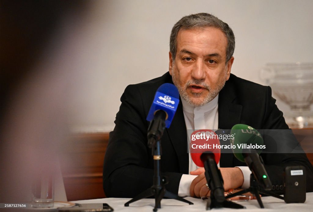 Iranian Foreign Minister At Press Briefing In Lisbon