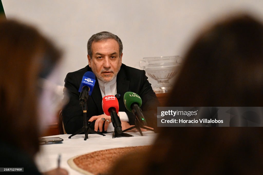 Iranian Foreign Minister At Press Briefing In Lisbon