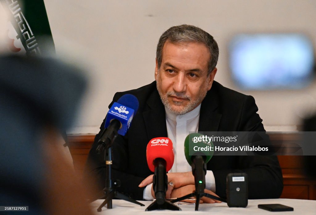 Iranian Foreign Minister At Press Briefing In Lisbon