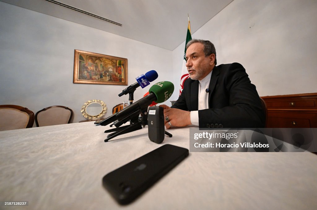 Iranian Foreign Minister At Press Briefing In Lisbon