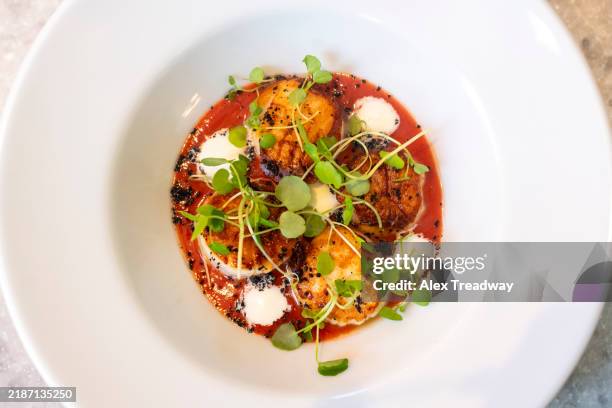 scallops - seared scallops stock pictures, royalty-free photos & images
