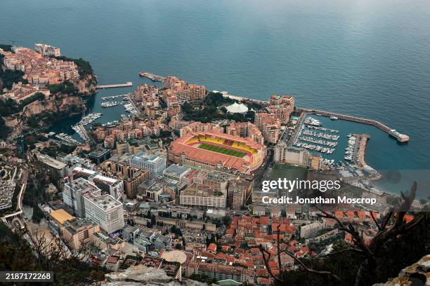General view of the stadium prior to the UEFA Champions League 2024/25 League Phase MD5 match between AS Monaco and SL Benfica at Stade Louis II on...