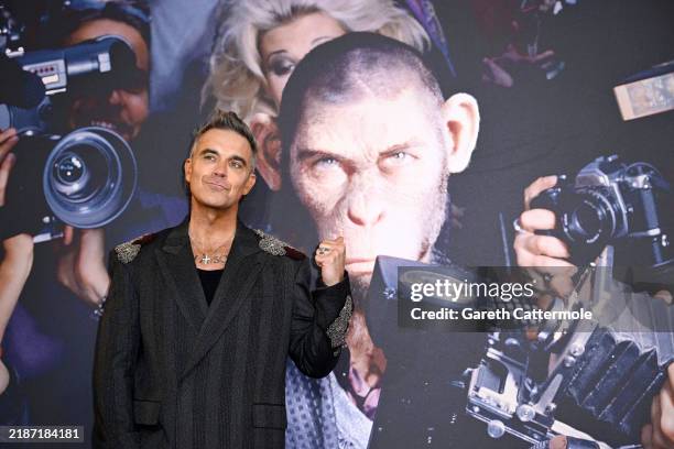 Robbie Williams attends the "Better Man" European Premiere at the Odeon Luxe Leicester Square on November 27, 2024 in London, England.