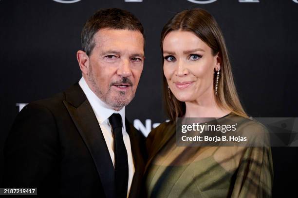 Antonio Banderas and Nicole Kimpel attend the ELLE for Future 2024 photocall at the Four Seasons Hotel at Hotel Four Seasons on November 27, 2024 in...