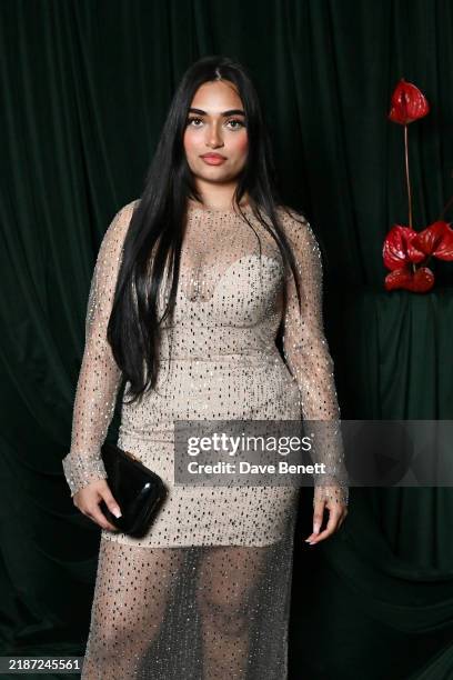 Destiny Pinto attends a party to celebrate British Vogue Forces for Change 2024 at Soho Mews House on December 1, 2024 in London, England.