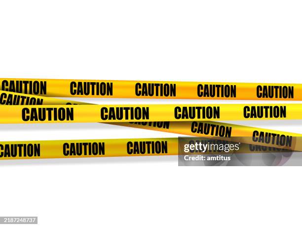 caution tape - caution tape white background stock illustrations