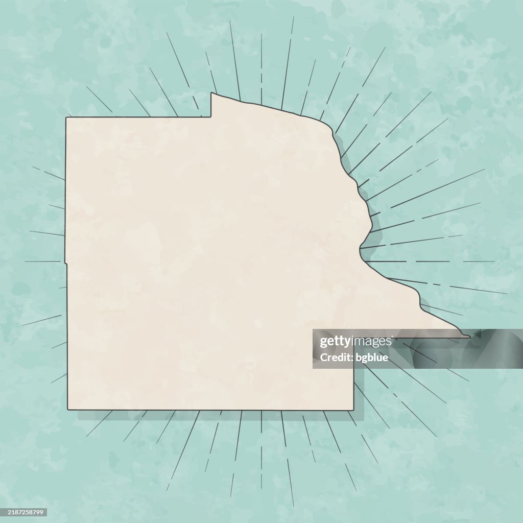 Dubuque County, Iowa. Map in retro vintage style - Old textured paper