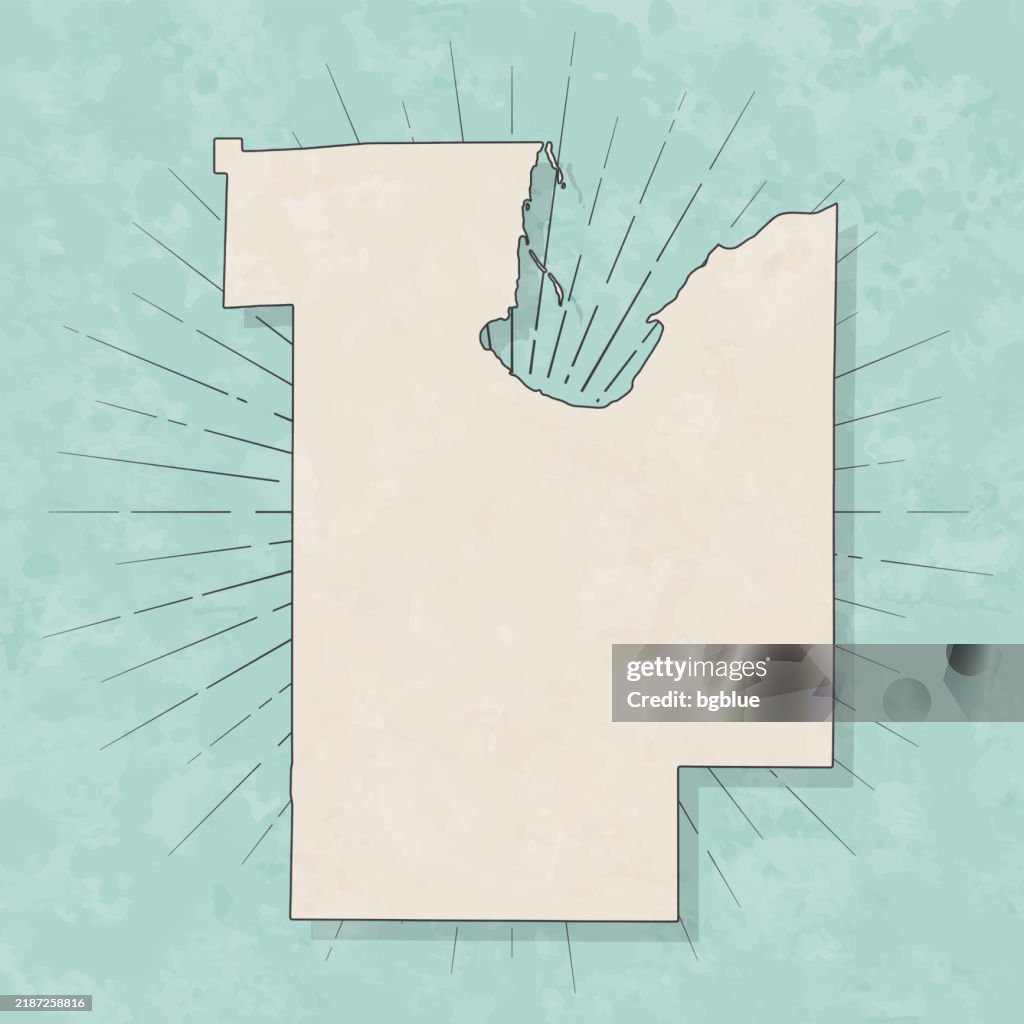 Brown County, Wisconsin. Map in retro vintage style - Old textured paper