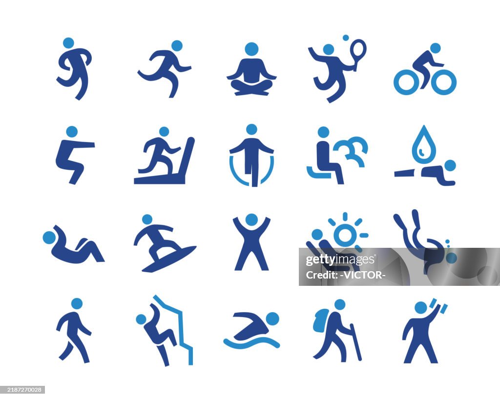 Exercise and Relaxation Icons - Classic Graphic Series