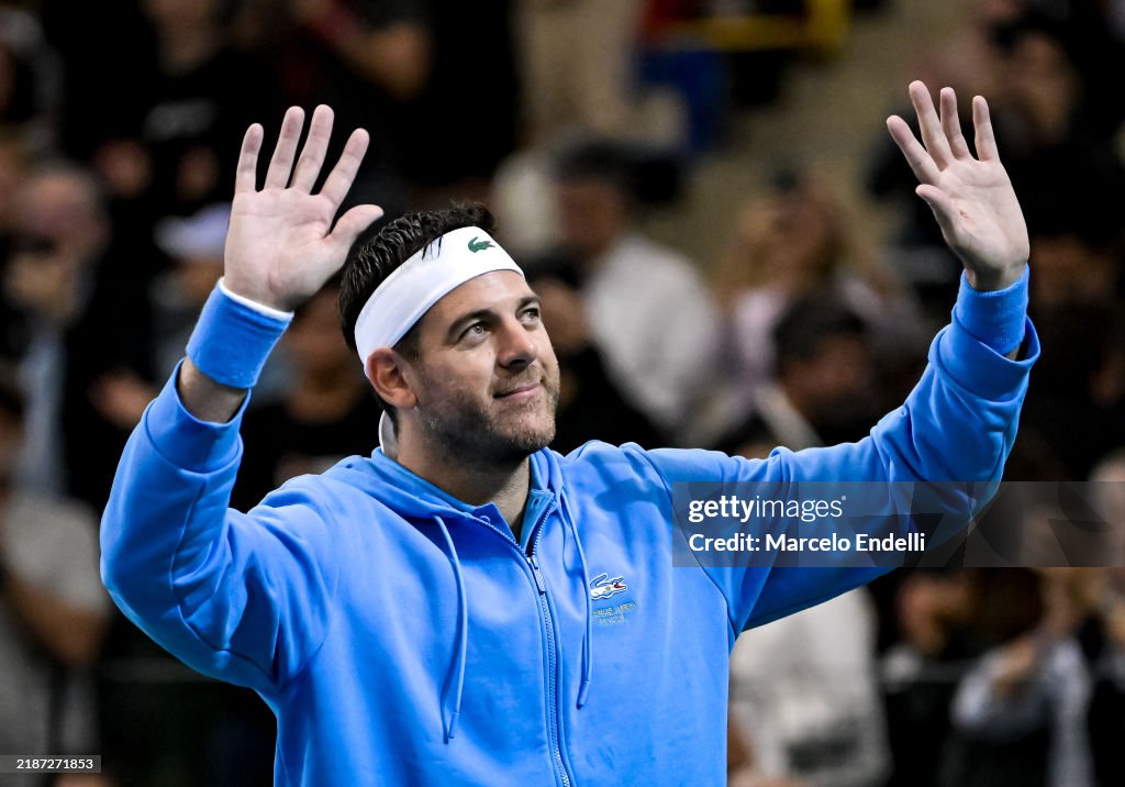 Juan Martin Del Potro Plays Against Novak Djokovic In Farewell Game