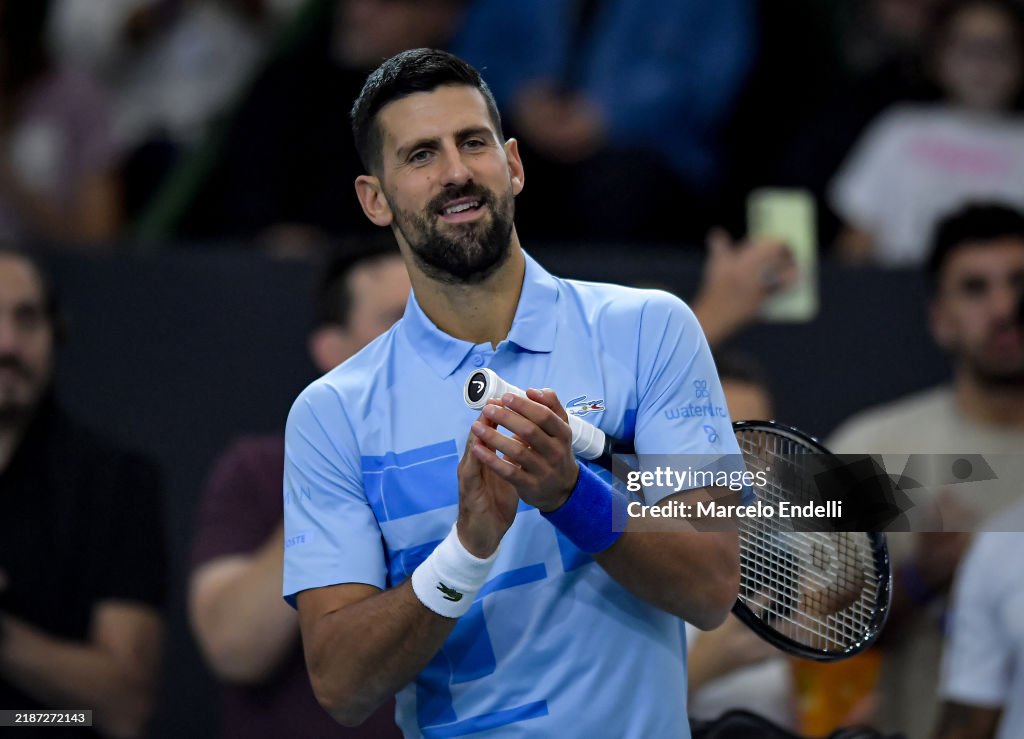 Juan Martin Del Potro Plays Against Novak Djokovic In Farewell Game