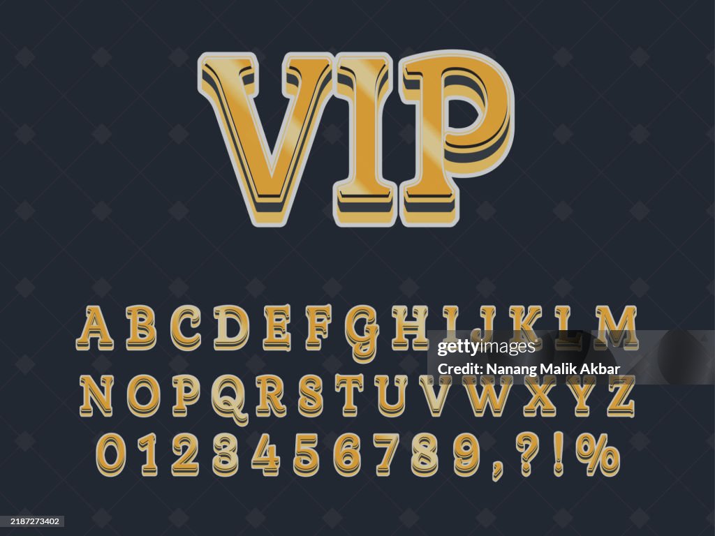 Vip Narrow Text 3d Vip Editable Text Effect High-Res Vector Graphic - Getty Images