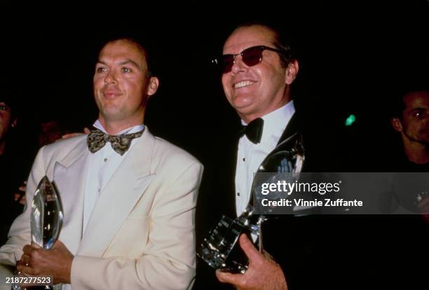 American actors Michael Keaton and Jack Nicholson attend the 16th People's Choice Awards at Universal Studios Hollywood, Universal City, California,...