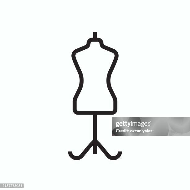 sewing related line icons set. editable stroke. - tailor stock illustrations