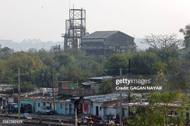 This photograph taken on November 25, 2024 shows a general view of the defunct Union Carbide factory in the aftermath of the 1984 Bhopal Gas Leak...