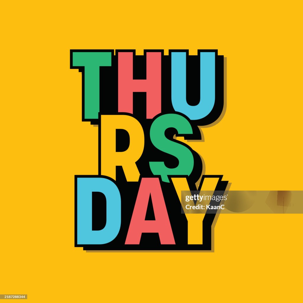 Thursday Lettering Normal Thursday Modern Lettering Vector Stock Illustration High-Res Vector ...