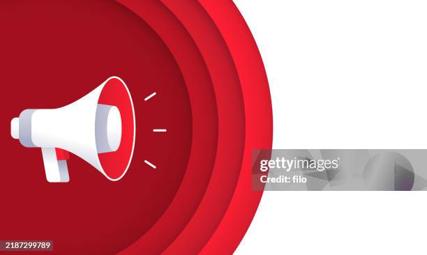 ankündigung megaphon lautsprecherlinie design hintergrund - redner stock-grafiken, -clipart, -cartoons und -symbole
