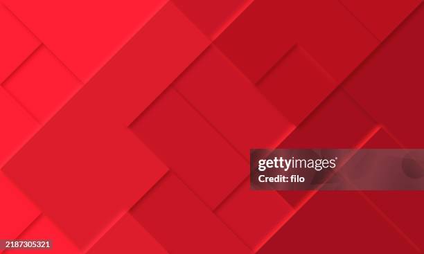 illustrations, cliparts, dessins animés et icônes de fond abstrait de tuile rouge superposée - fond rouge