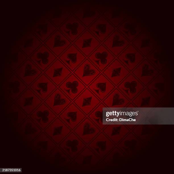 casino background with card suits pattern - luxury vector poker casino background - roulette stock illustrations