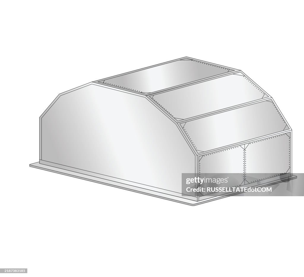Unit load device (ULD) cargo baggage container pallet side view