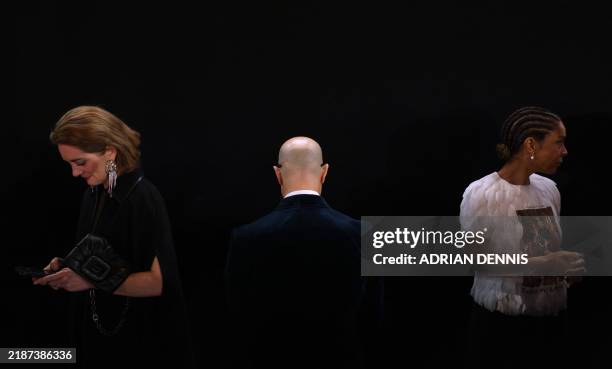 Actor Stanley Tucci , his wife Felicity Blunt and British actor Sophie Okonedo arrive for The 2024 Fashion Awards at the Royal Albert Hall in London...