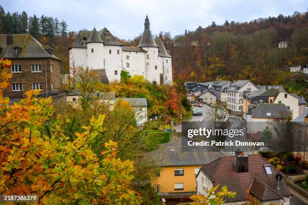 clervaux castle, luxembourg - clervaux stock pictures, royalty-free photos & images