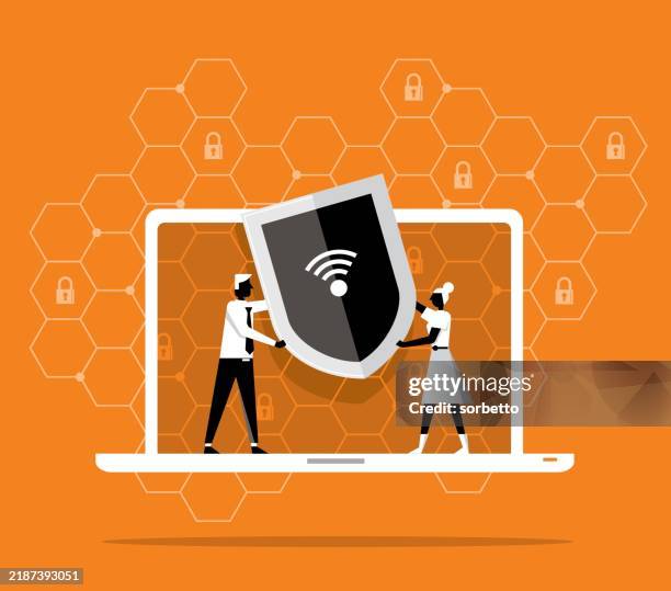 vpn-dienst - laptop - vpn stock-grafiken, -clipart, -cartoons und -symbole