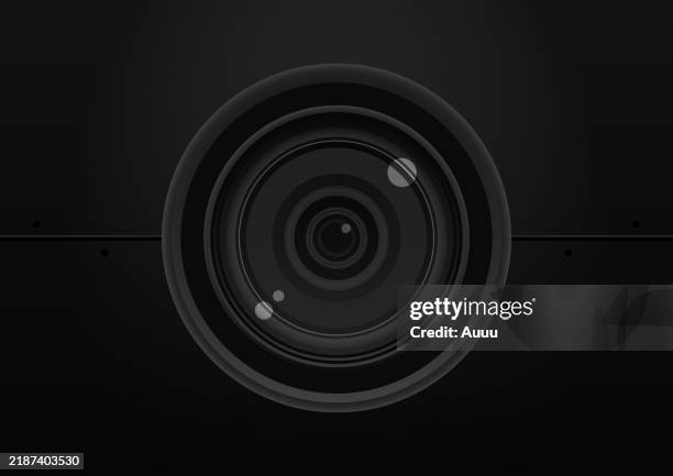 ilustraciones, imágenes clip art, dibujos animados e iconos de stock de lente de cámara de foto - cámara cinematográfica