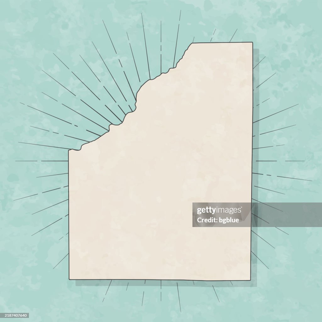 Wood County, Ohio. Map in retro vintage style - Old textured paper
