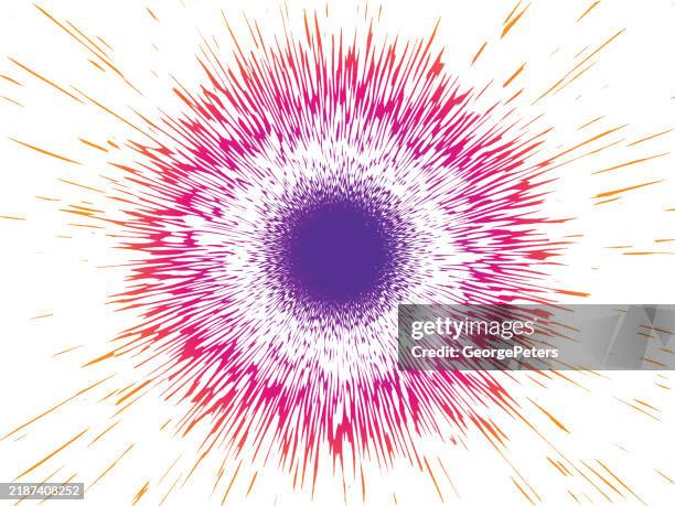 circlular border - frame and exploding light trails - laser security system stock illustrations
