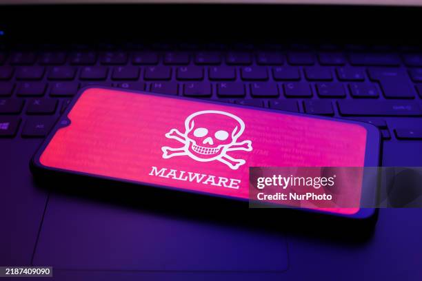 The malware alert appears on the screen of a smartphone in Reno, United States, on December 2, 2024.