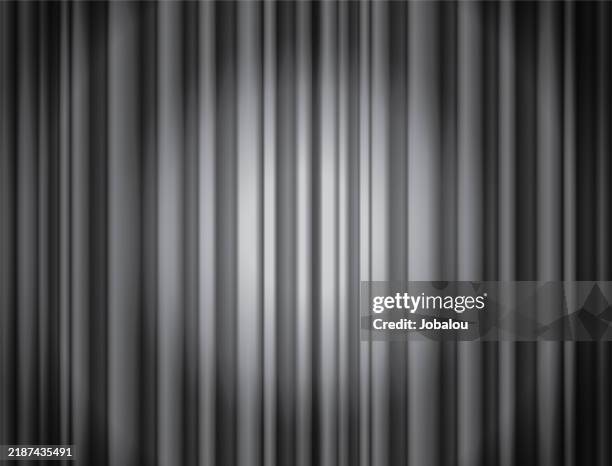 abstract vintage curtains illuminated from a light spot - curtain stock illustrations
