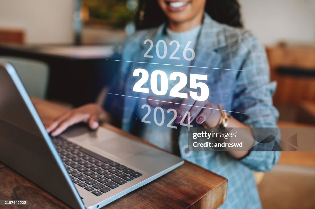 Conceito de início de ano novo 2025