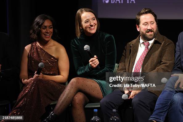 Emily Ransom Emily Lloyd-Saini, Jessica Ransom and Jim Howick on stage during ...