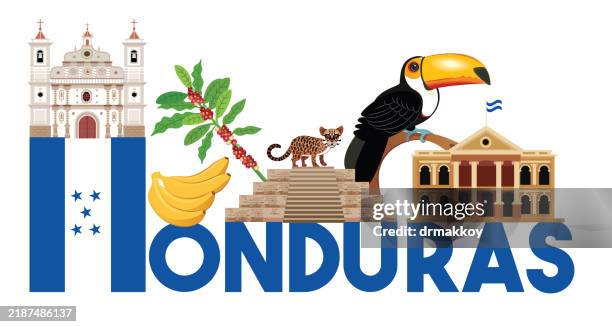 ilustraciones, imágenes clip art, dibujos animados e iconos de stock de bandera de honduras - honduras
