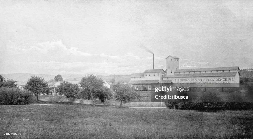 Antique image of Franklin County, Massachusetts: Grain elevator and Warehouse, S S Sprague, East Deerfield