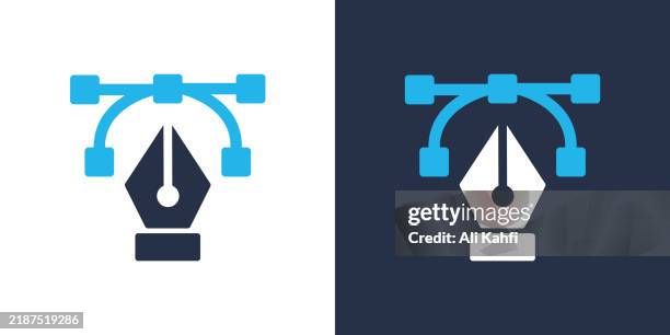 pen tools icon. solid icon vector illustration. for website design, logo, app, template, ui, etc. - paint swatch decorating samples stock illustrations
