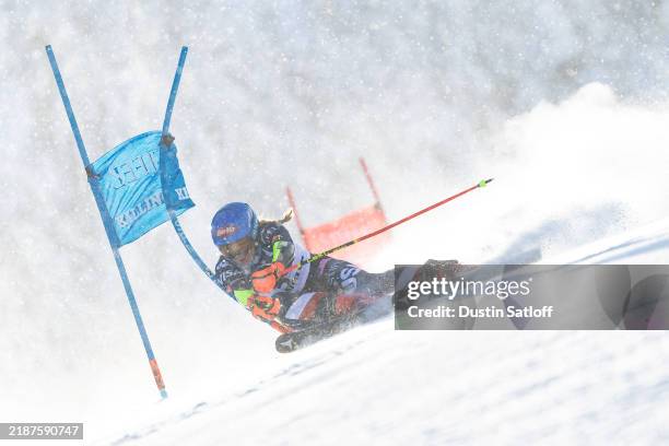 Mikaela Shiffrin of the United States skis during the first run of the giant slalom during the STIFEL Killington World Cup at Killington Resort on...