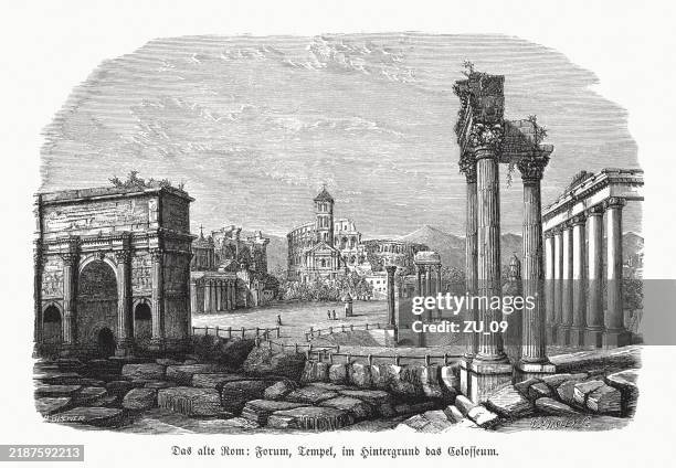 Wood Patterns Rome Historical View Of Ancient Rome Wood Engraving Published 1883 High-Res ...