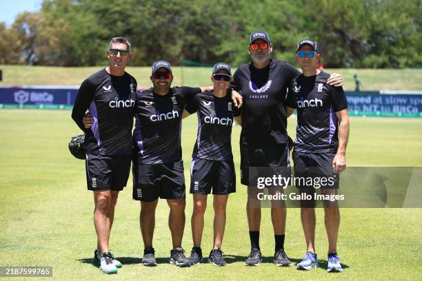 England coaching staff during the 1st IWC ODI match between South Africa and England at Kimberley Oval on December 04, 2024 in Kimberley, South...