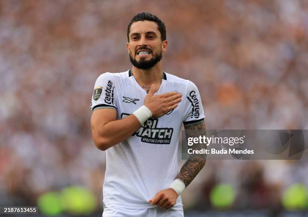 Alex Telles of Botafogo celebrates after scoring the team's second goal via penalty during the Copa CONMEBOL Libertadores 2024 Final between Atletico...