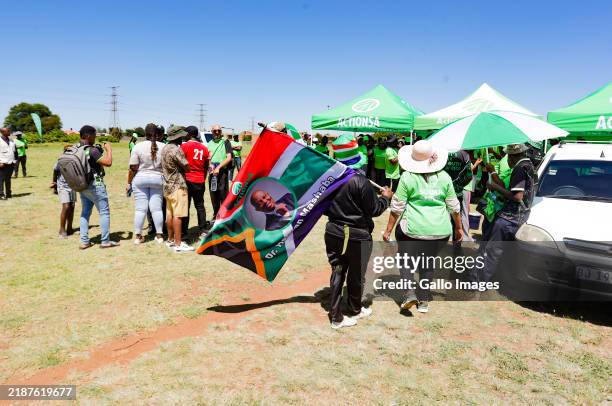 ActionSA supporters during a march to UBC offices over spaza shops on December 04, 2024 in Soweto, South Africa. ActionSA has reiterated that spaza...