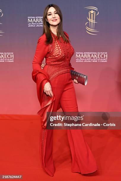 Monica Bellucci attends the Ceremony Tribute to Sean Penn during Day Two Of the 21st Marrakech International Film Festival on November 30, 2024 in...