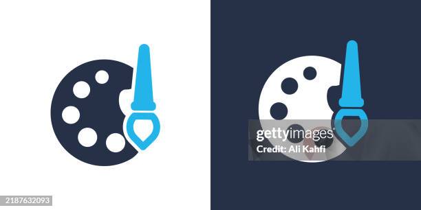 colors design icon. solid icon vector illustration. for website design, logo, app, template, ui, etc. - paint swatch decorating samples stock illustrations